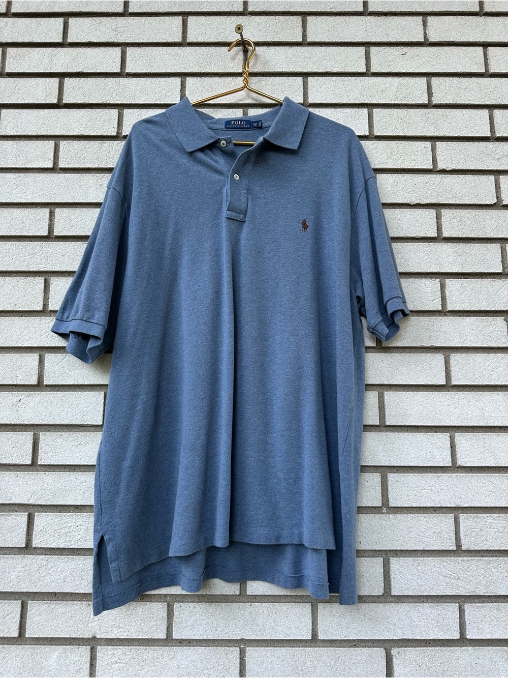 Polo Ralph Lauren Men’s 2XB Big Heather Blue Cotton Pony Pique Polo Shirt